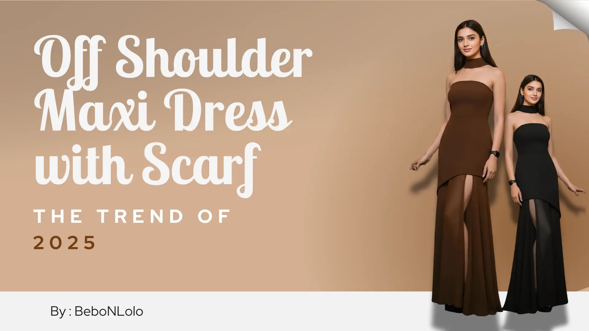 Off Shoulder Maxi Dress with Scarf