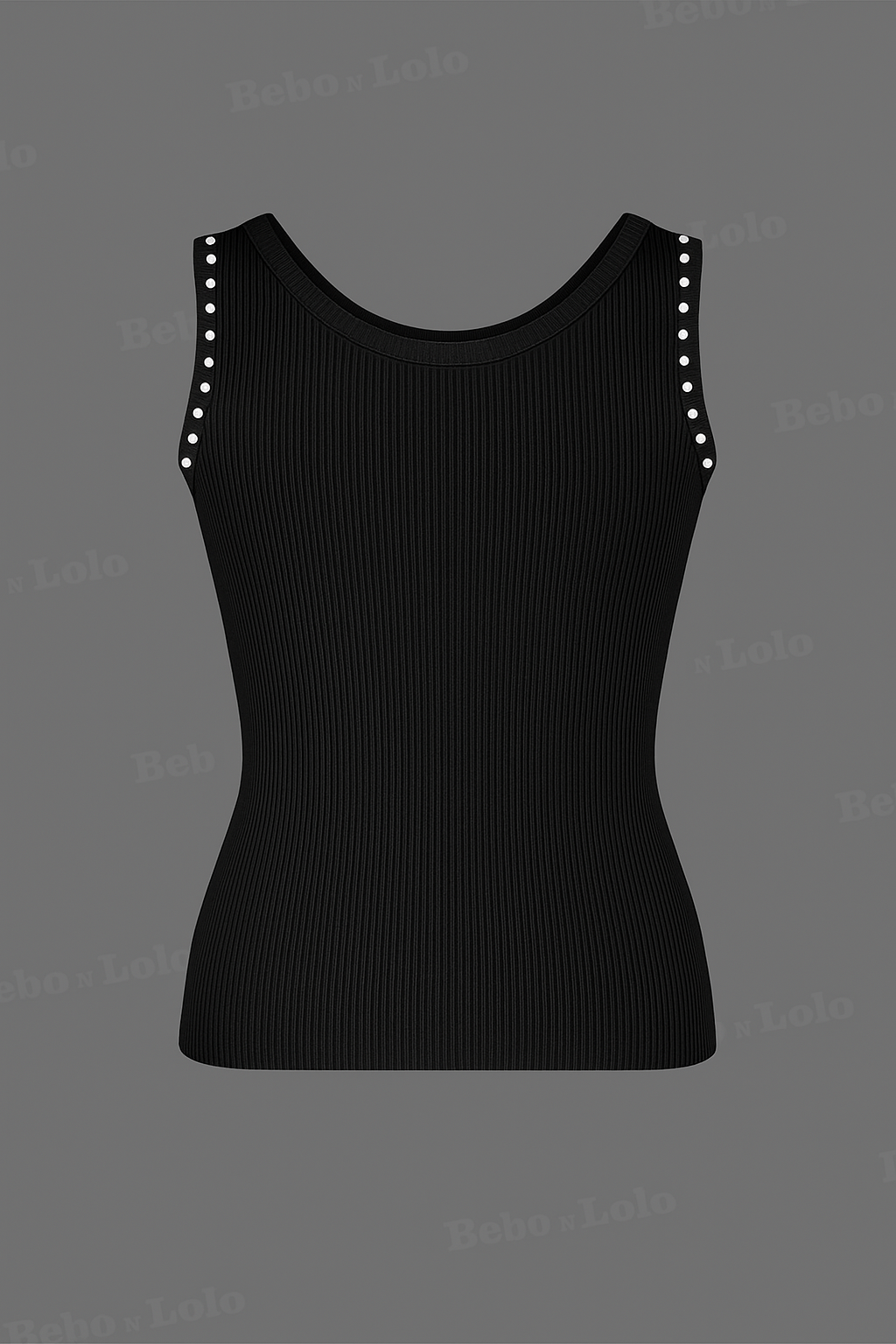 Contrast trim textured knit top