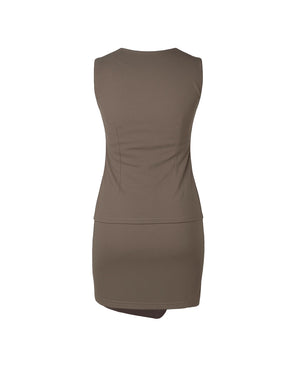 Brown dress on a white background