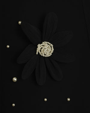 Mini Dress with Pearl & Flower - bebonlolo