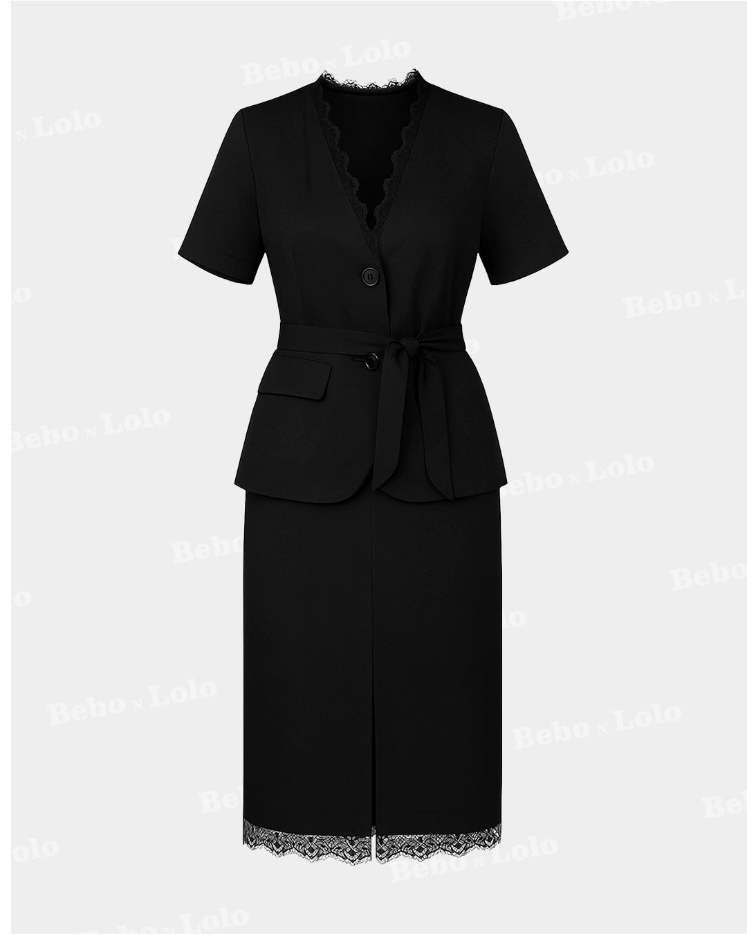 Luxe Laced Blazer Set - bebonlolo