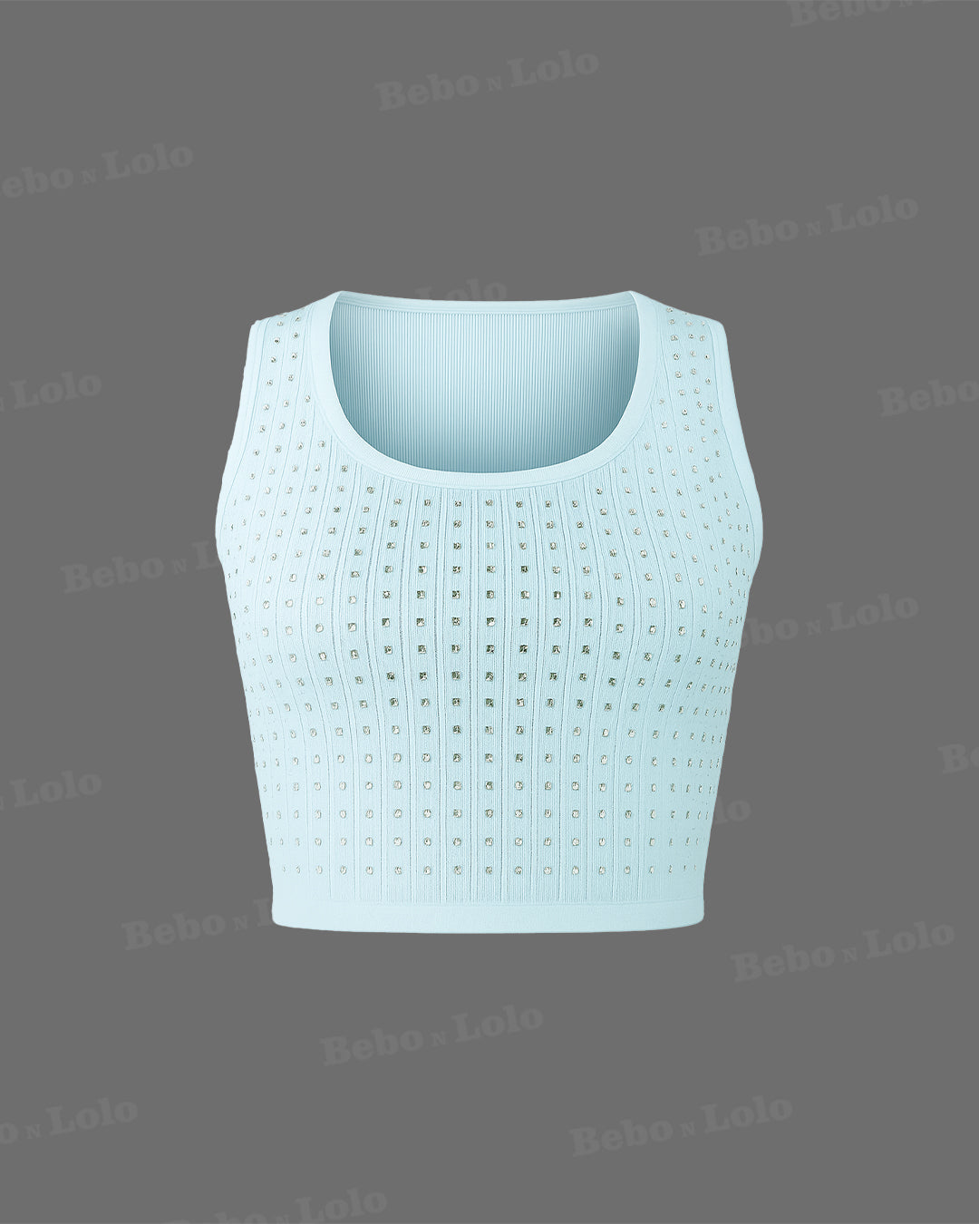 Embellished knitted crop top