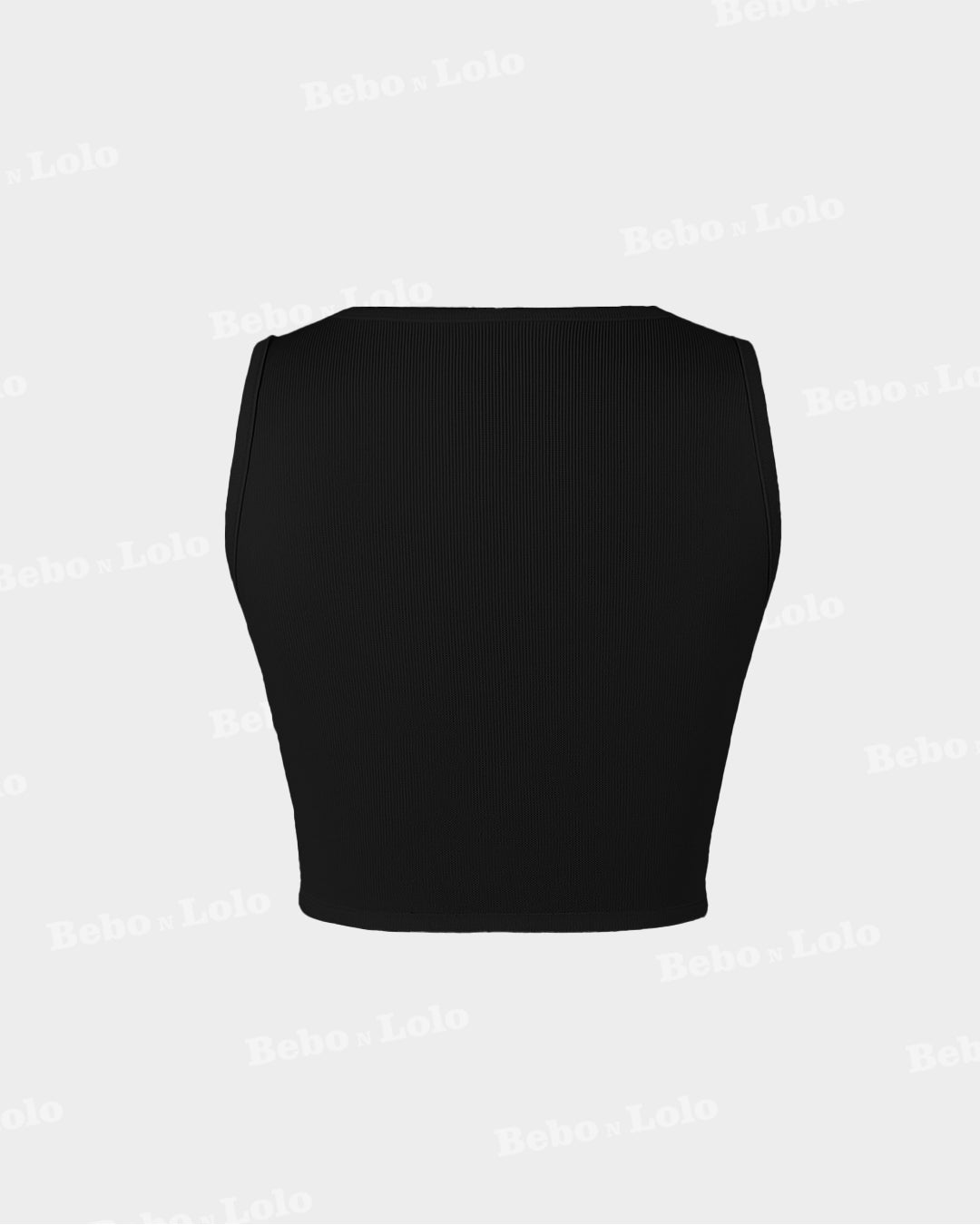 Black crop top on a white background