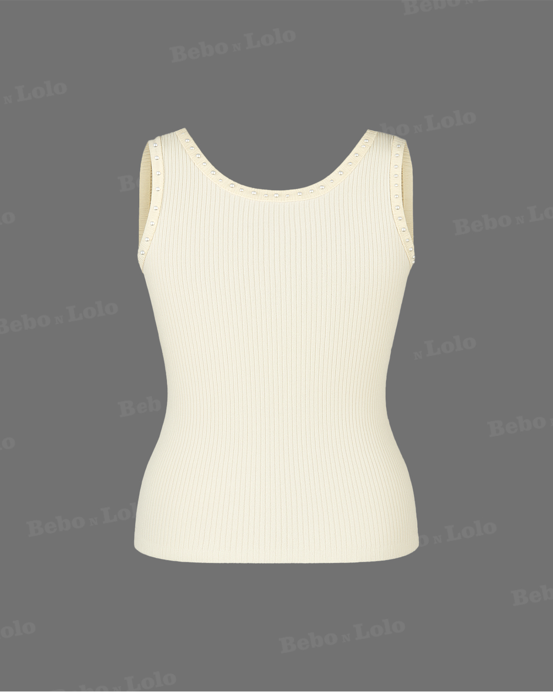 Contrast trim textured knit top
