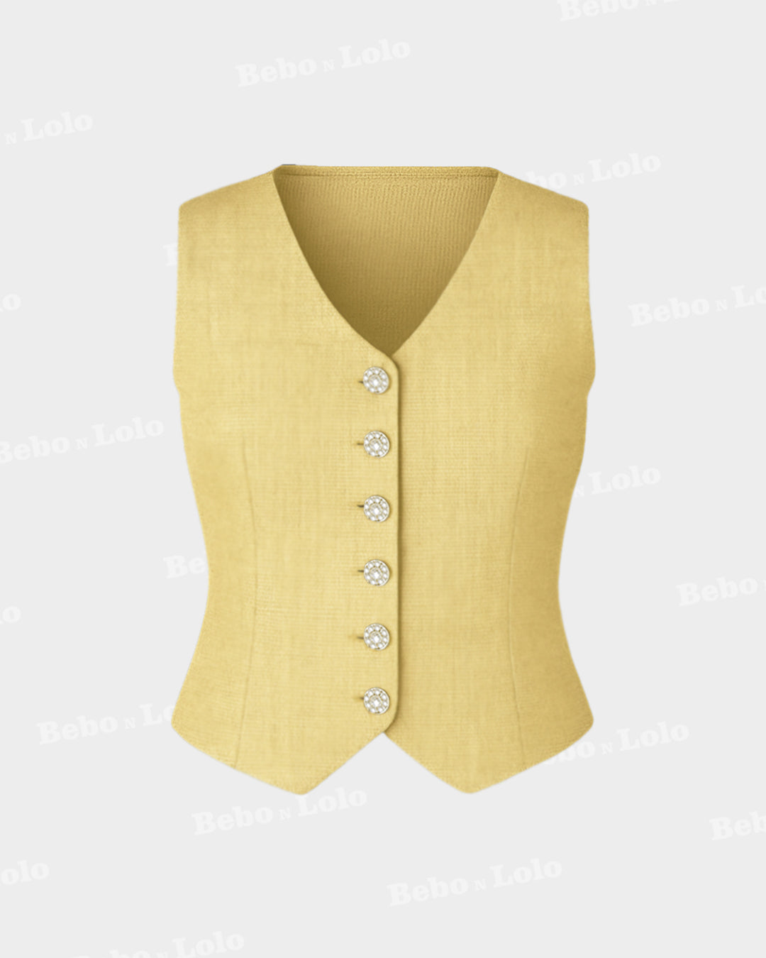 Waistcoat with Bold Button - bebonlolo