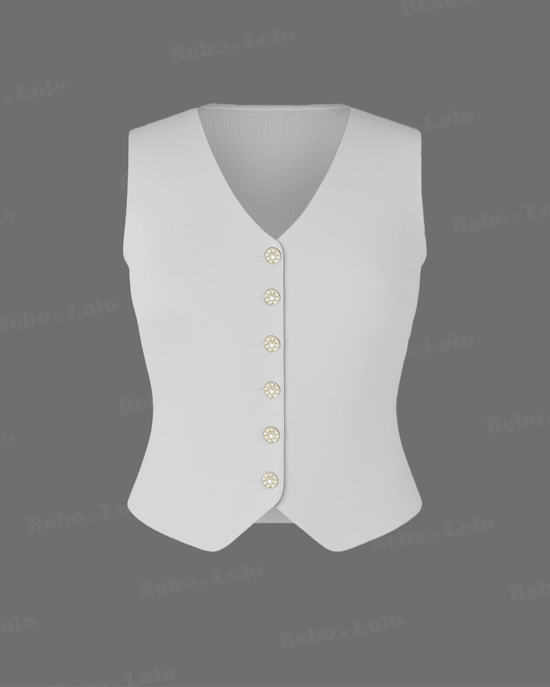 Waistcoat with Bold Button - bebonlolo