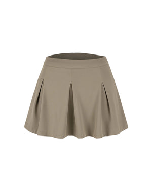 Beige pleated skirt on a white background