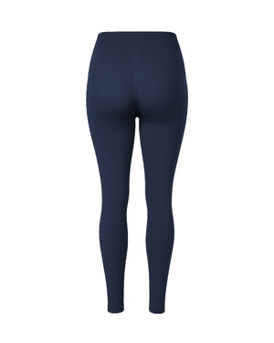 Navy blue leggings on a white background