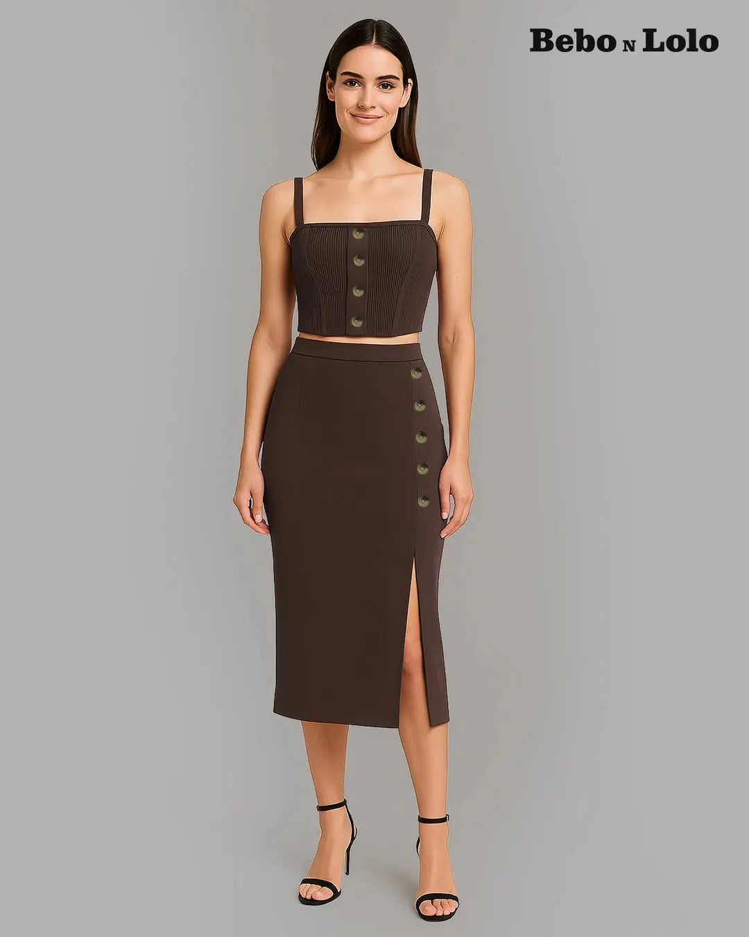 Buttoned Ribbed Co-Ord Set