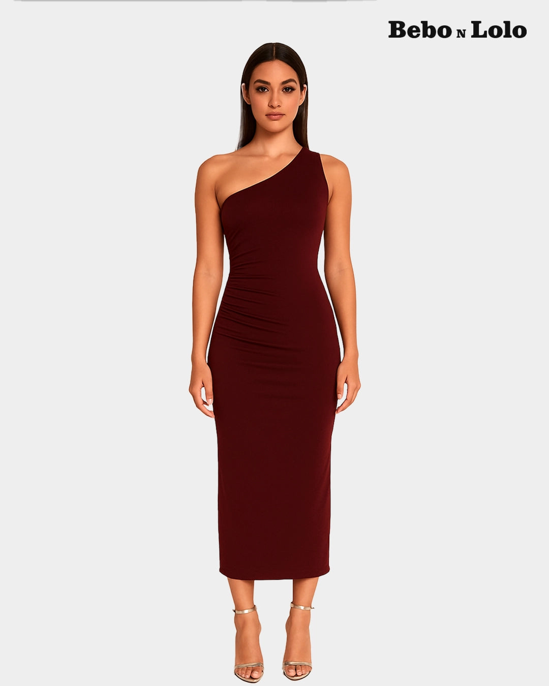 One Shoulder Bodycon Ruched Dress