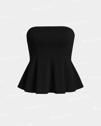 Sculpt Strapless Peplum Top - bebonlolo