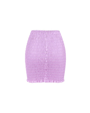 Purple mini skirt on a white background