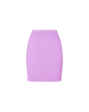 Purple mini skirt on a white background