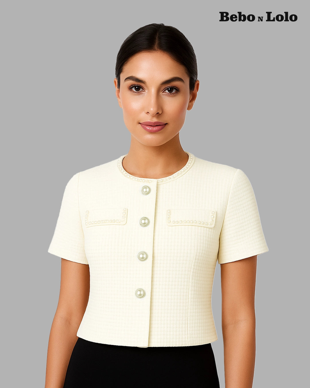 Pearl Trim Tweed blazer
