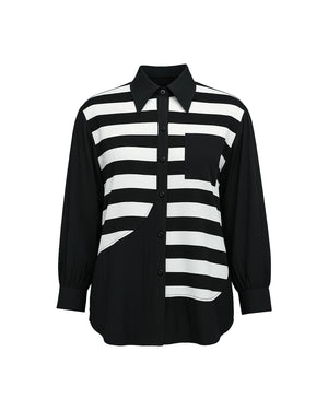 Black and white striped shirt on a white background