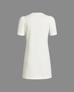 White dress on a gray background