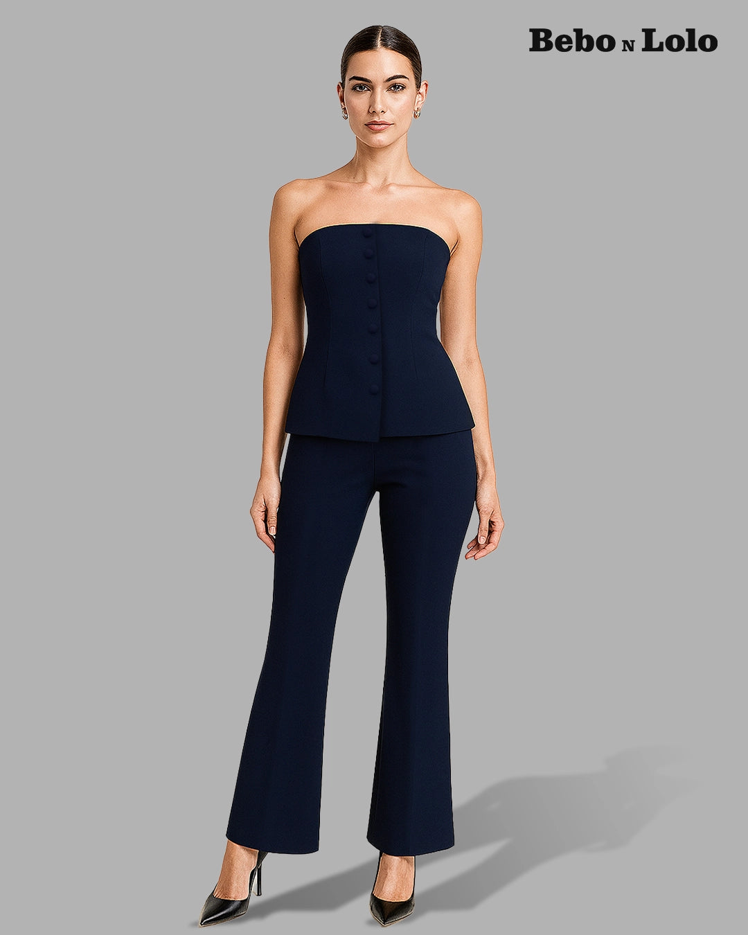Sculpted Strapless Scuba Co-ord Set - bebonlolo