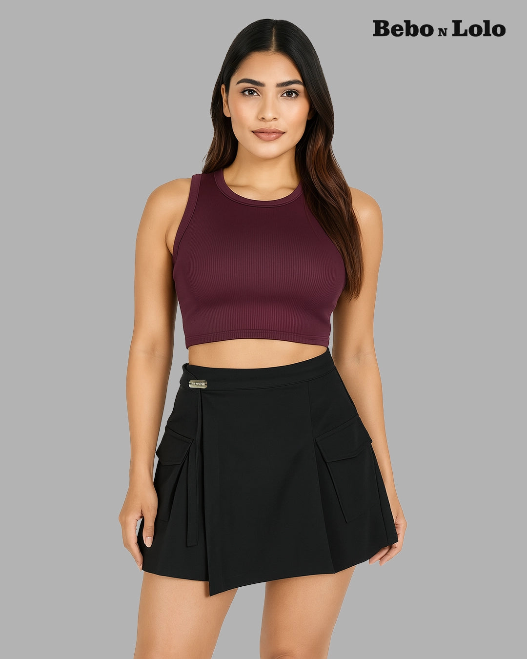 Overfold Waistline Skirt