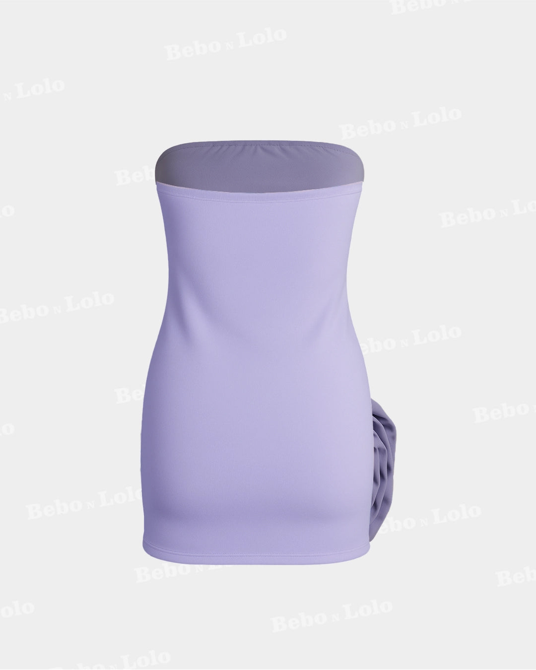 3D Floral Mini Strapless Dress - bebonlolo