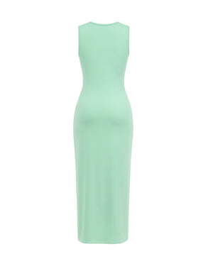 Mint green dress on a white background