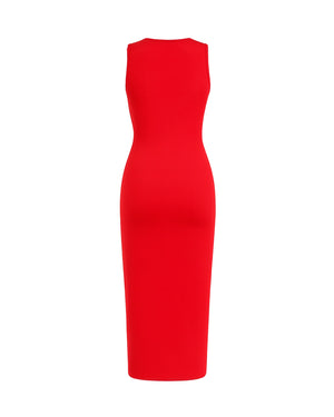 Red dress on a white background