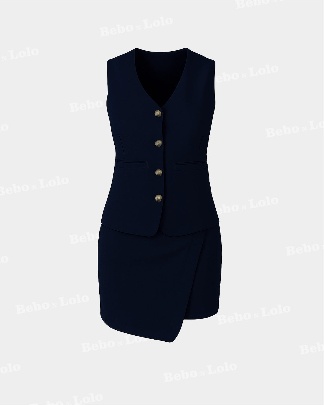 Waistcoat with Mini Wrap Skirt Set - bebonlolo