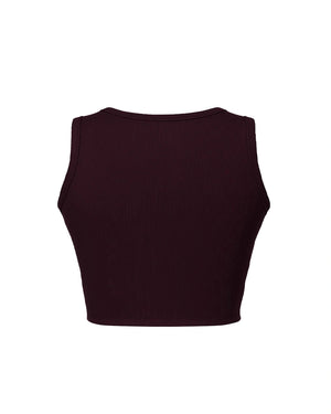 Black crop top on a white background