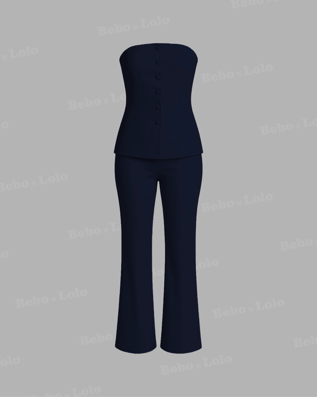 Sculpted Strapless Scuba Co-ord Set - bebonlolo