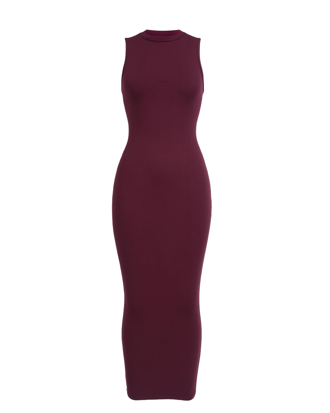 Maroon dress on a white background