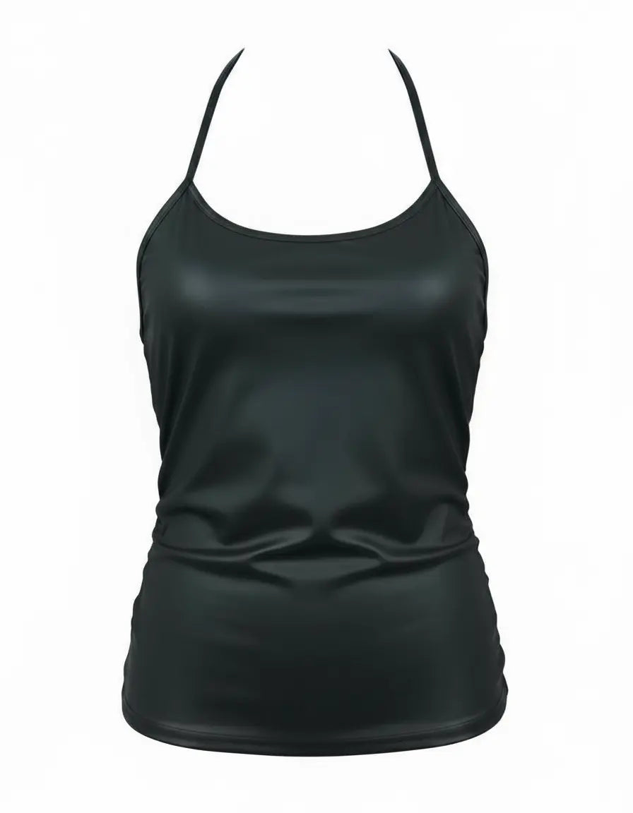 Halter Neck Leather Top