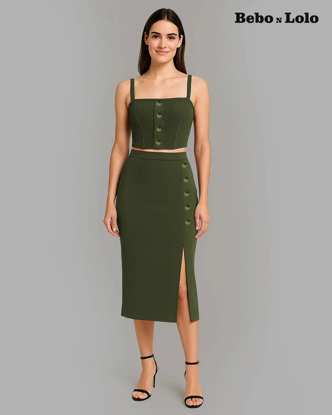 Buttoned Ribbed Co-Ord Set