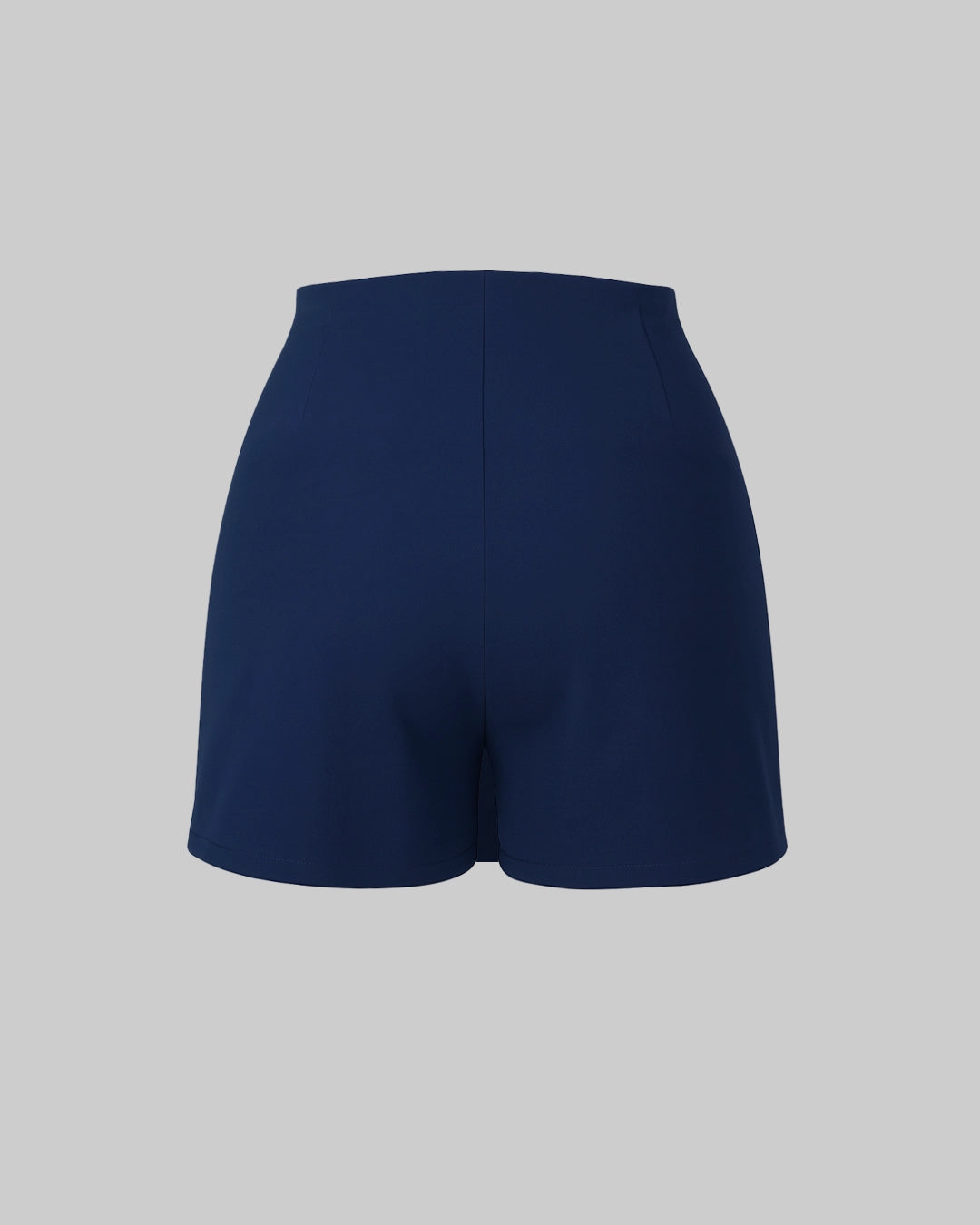 Navy blue shorts on a light gray background