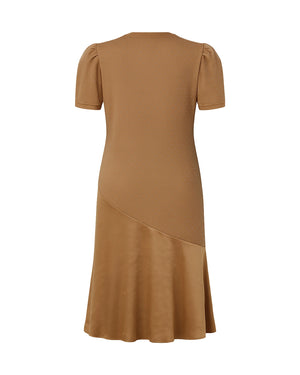 Brown dress with short sleeves on a white background