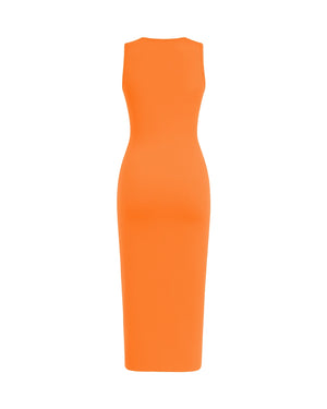 Orange dress on a white background