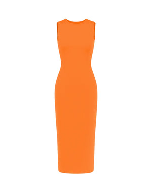 Orange dress on a white background