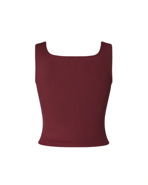 Maroon tank top on a white background