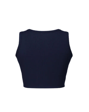 Black crop top on a white background