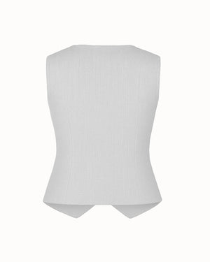 Light gray sleeveless top on a white background