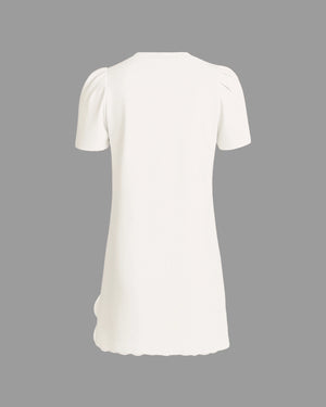 White blouse with short sleeves on a gray background