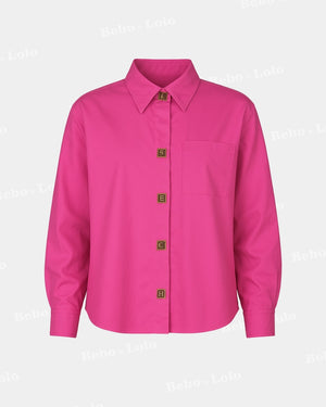 Lettered Button Plus Size Shirt