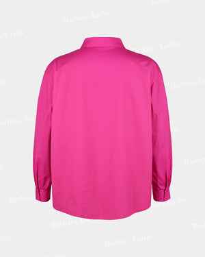 Lettered Button Plus Size Shirt
