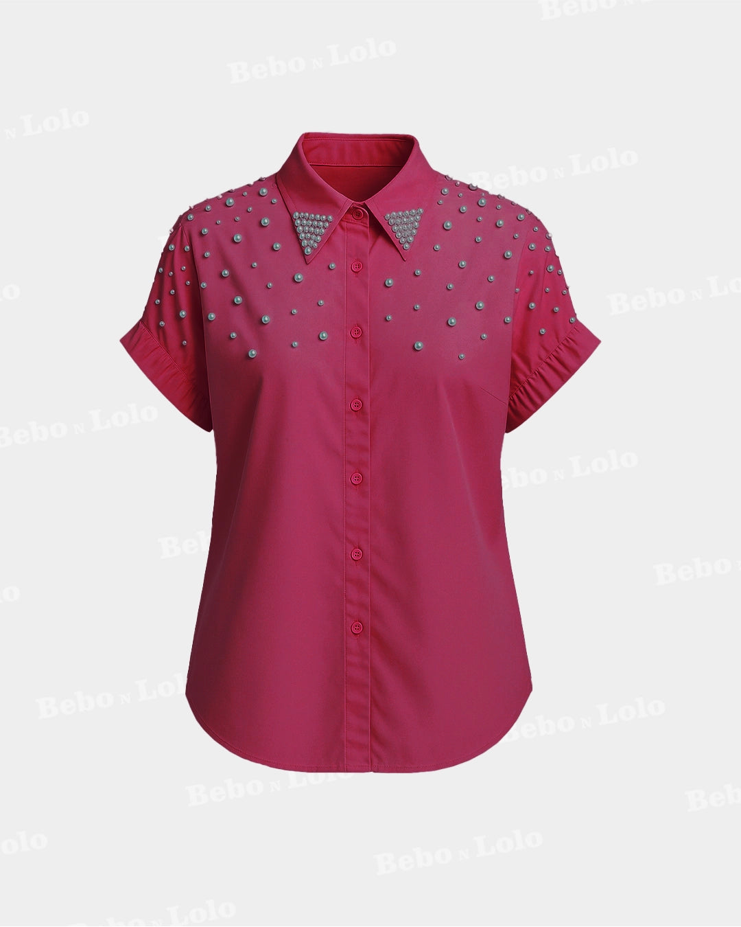 Pearl Stud Plus Size Shirt