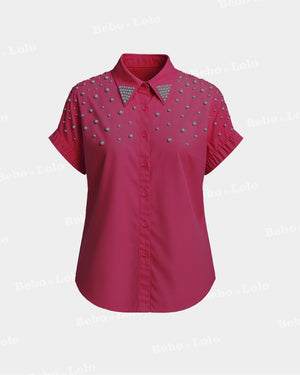 Pearl Stud Plus Size Shirt