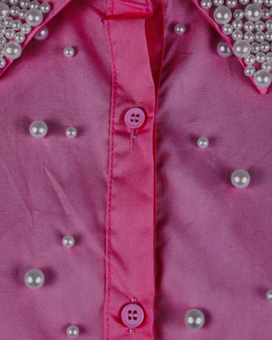 Pearl Stud Plus Size Shirt