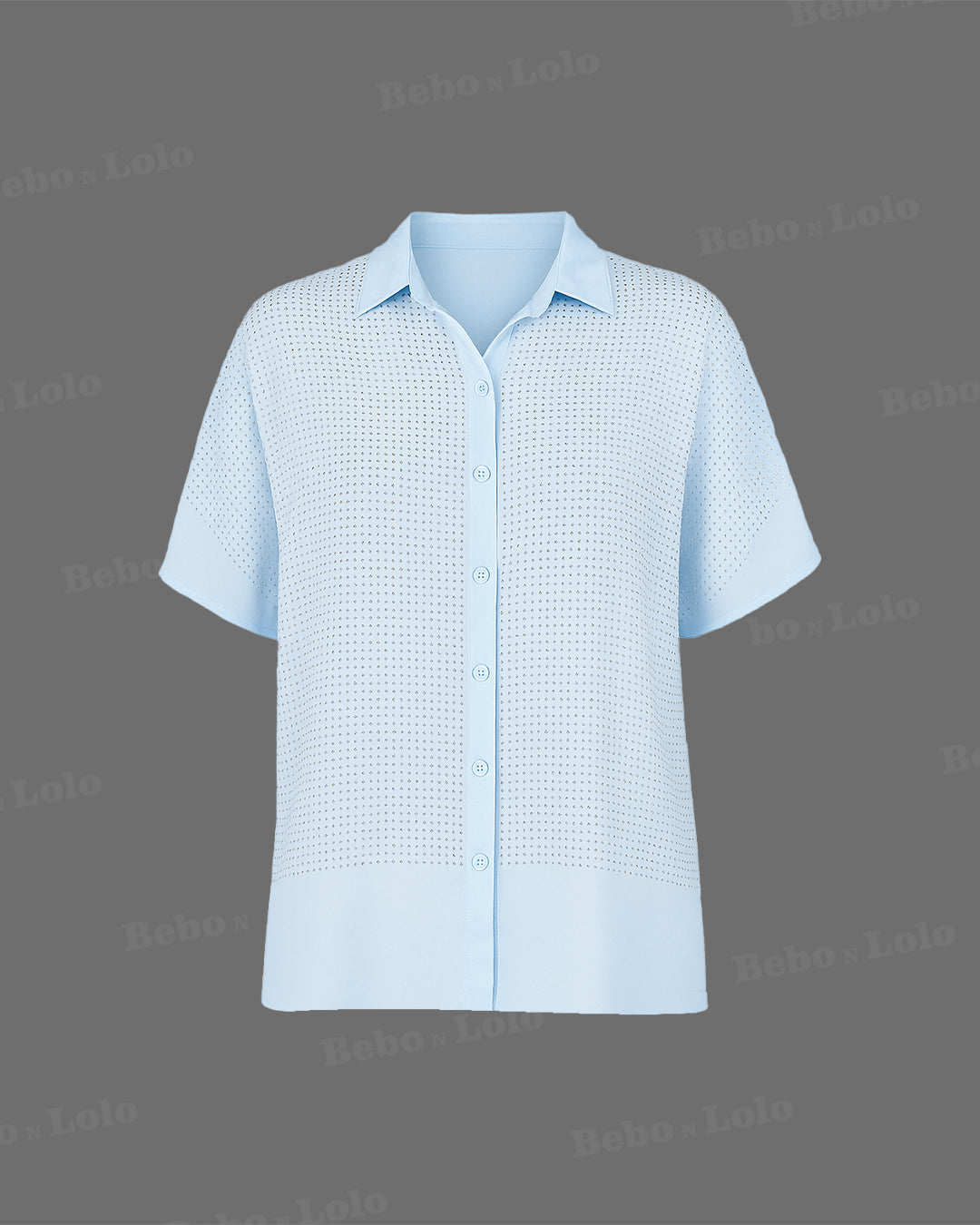 Rhinestone Work Plus Size Shirt