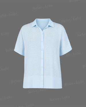 Rhinestone Work Plus Size Shirt
