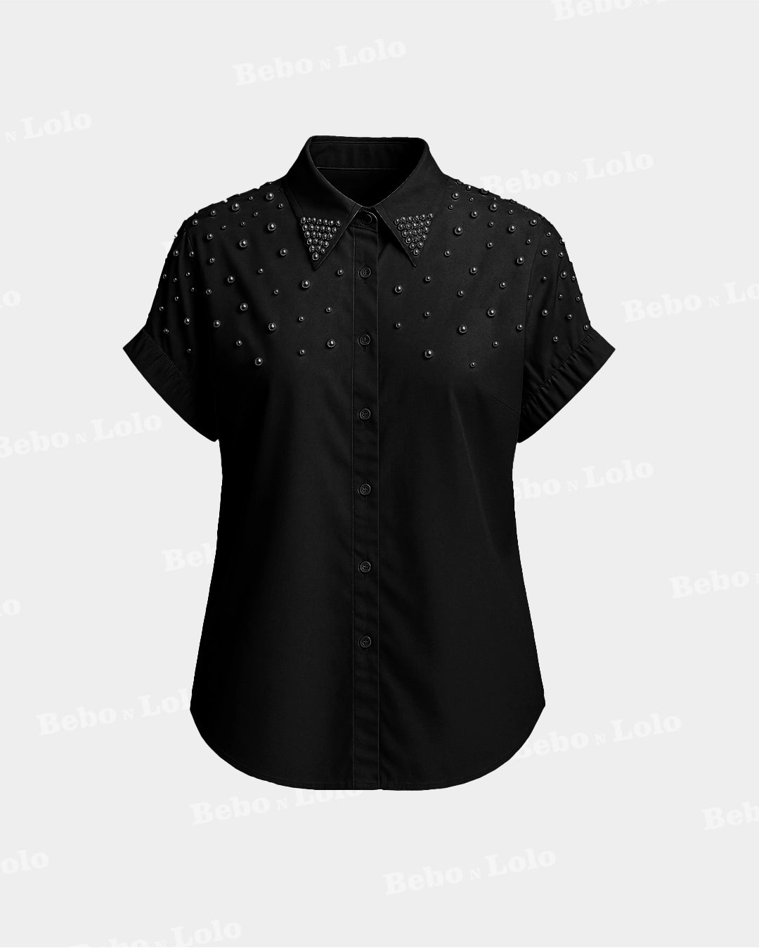 Pearl Stud Plus Size Shirt