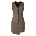 Brown vest and skirt set on a white background