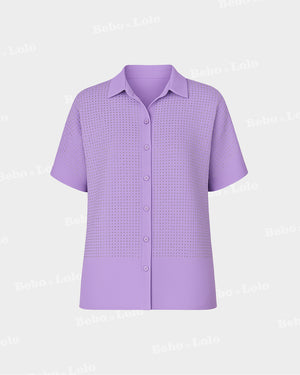 Rhinestone Work Plus Size Shirt