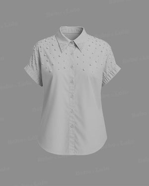 Pearl Stud Plus Size Shirt
